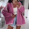 Fall Winter New Ins Style Chunky Knit Cardigan Coat Loose Fit Open Front Sweater Jacket