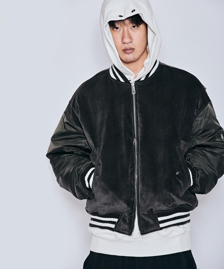 Millimillion Mudstone Velvet Ma-1 Jacket J08- Dark Gray