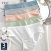 FINETOO 3Pcs Women's Cotton Underwear Panty Cute Sexy Panties Female Seamless Underpants Panty Intimates Women Lingerie M-XL