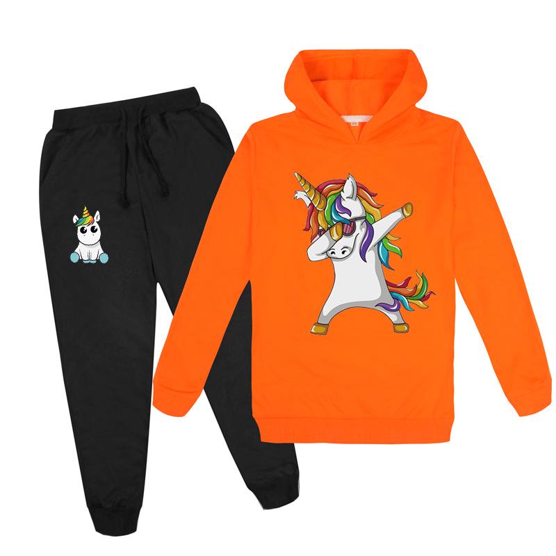 Kids Boys Girls Cute DAB Unicorn Hoodies Pants Suit Cartoon Children's Clothing Sweatshirts Casual Fashion Pullover