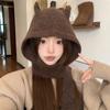 Versatile Women's Winter Knitted Hat Windproof Ear Protection Cap Balaclava Hats  Autumn Winter