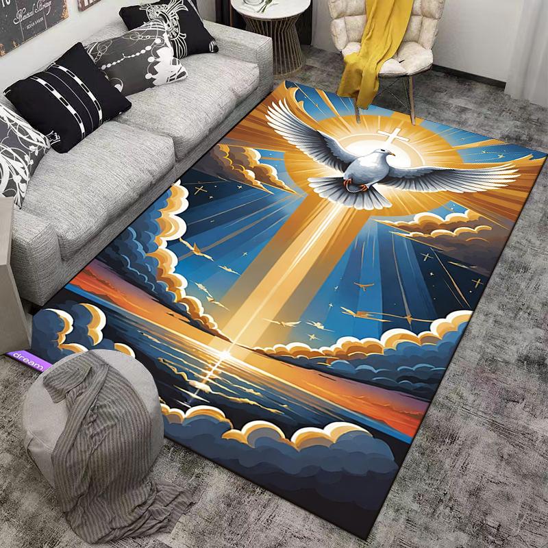 Dove and Cross Radiant Sunset carpet Non-slip rug suitable for living room and bedroom sofas