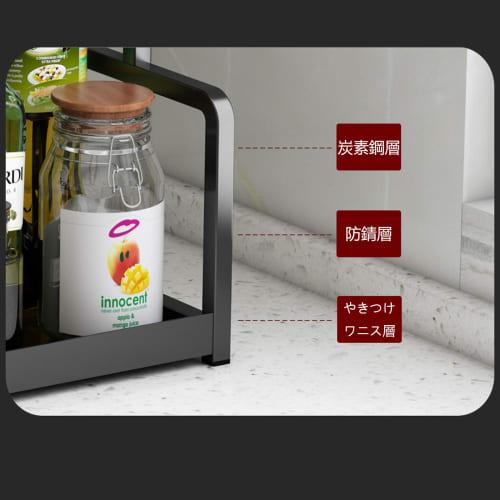 BLZVVZ 2-Tier Spice Rack, Large Capacity Kitchen Storage Rack, Includes Cutting Board Stand, Chopstick Holder, and Drainer, 2.30cm