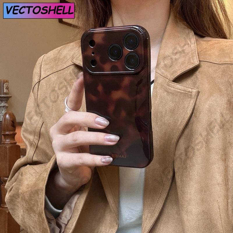 Янтарный ретро-коричневый IMD противоударный чехол для телефона для iPhone 17 16 15 14 12 11 13 Pro Max Plus Air Защитная задняя крышка
