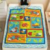 1Pc Cartoon Animals Print Flannel Blanket, High quality Comfortable for All Seasons, Home Decor, Warmth and Comfort, Perfect for Christmas Gifts