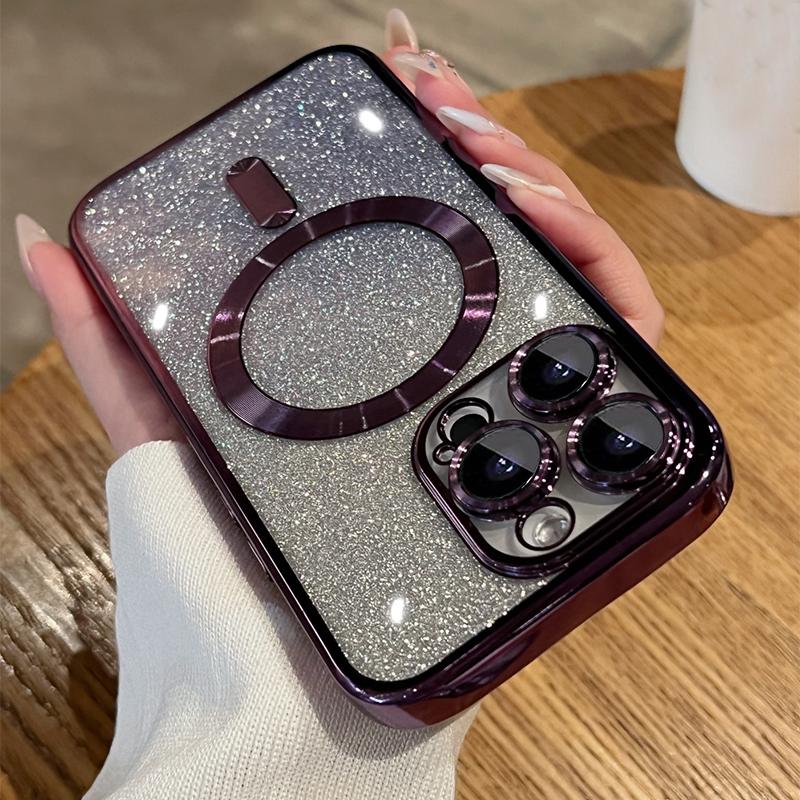 Сияющий блестящий чехол для телефона с беспроводной зарядкой для Iphone 14 13 12 11 Pro Max 13pro 14 Plus противоударный мягкий чехол-бампер