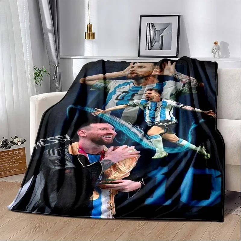 Football superstar L-Leo-Messi-i flannel adult and children's blanket sofa bed decoration blanket portable blanket gift