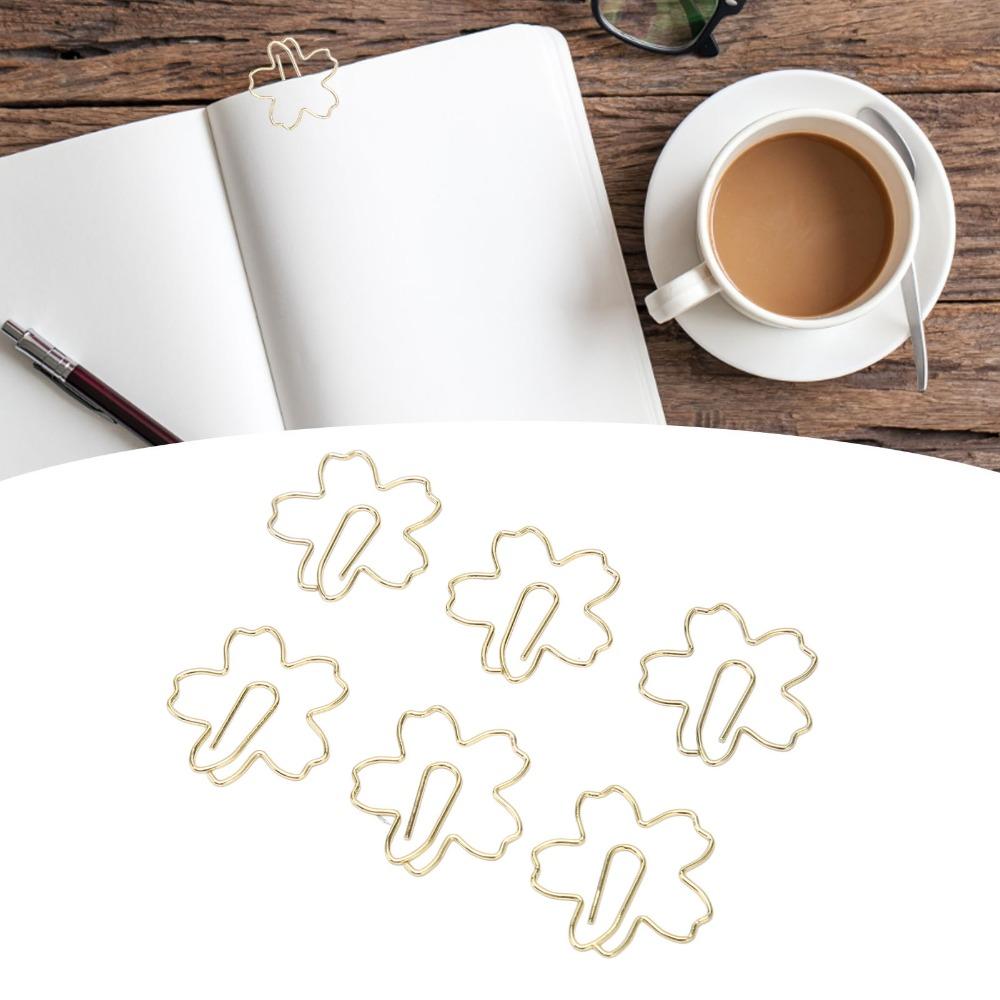 100Pcs Gold Cute Paper Clips Sakura Shape Cool Paper Clips Cute Cute Planner Clips Office