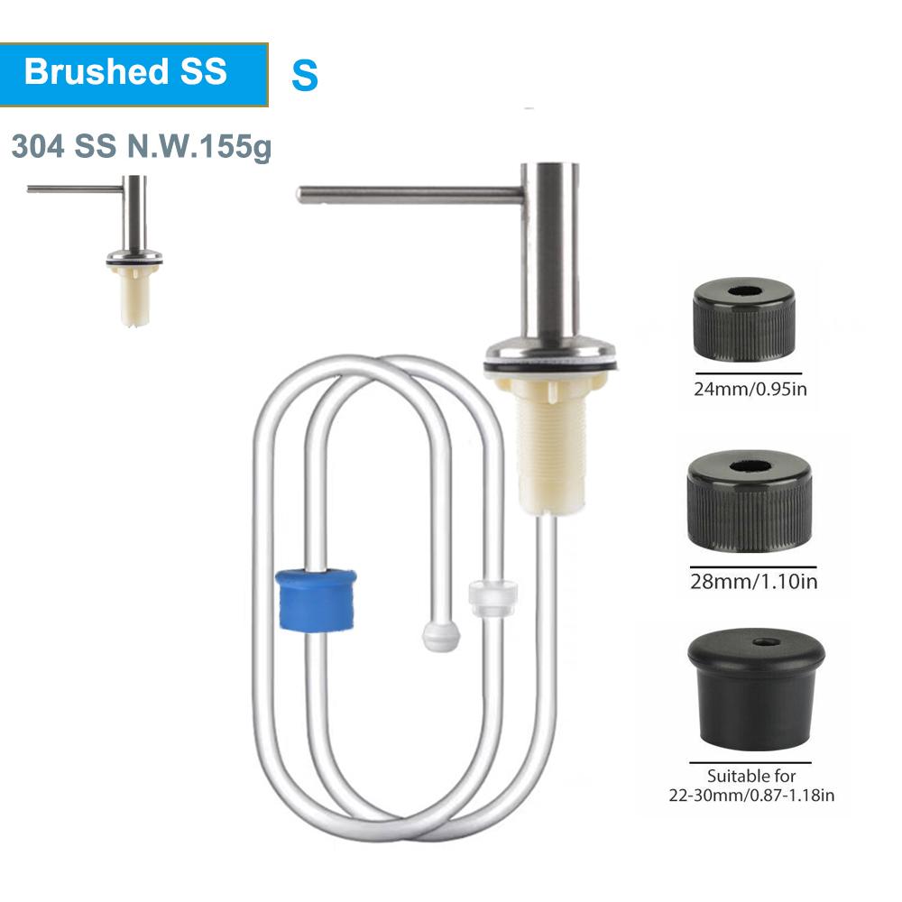 Дозатор пены для мытья посуды для кухонной мойки, цельная латунь, вращающаяся на 360° головка, держатель для жидкого средства для мытья посуды, силиконовая трубка, шланговый аксессуар