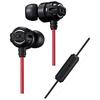 JVC Kenwood XX Series Earphones with Remote Black Red HA-FX11XM-BR In-Ear Control, &