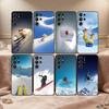 Крутой чехол для телефона S-Skiing для Samsung S26,S25,24,23,22,30,21,10,9,Ultra,Plus,Lite,FE Мягкий черный чехол