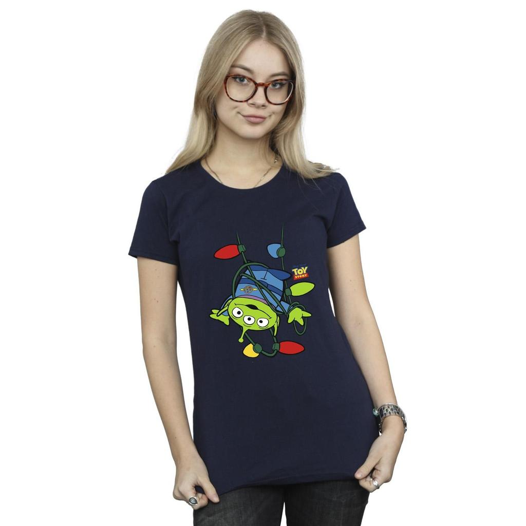 Disney Womens/Ladies Toy Story Christmas Lights Aliens Cotton T-Shirt