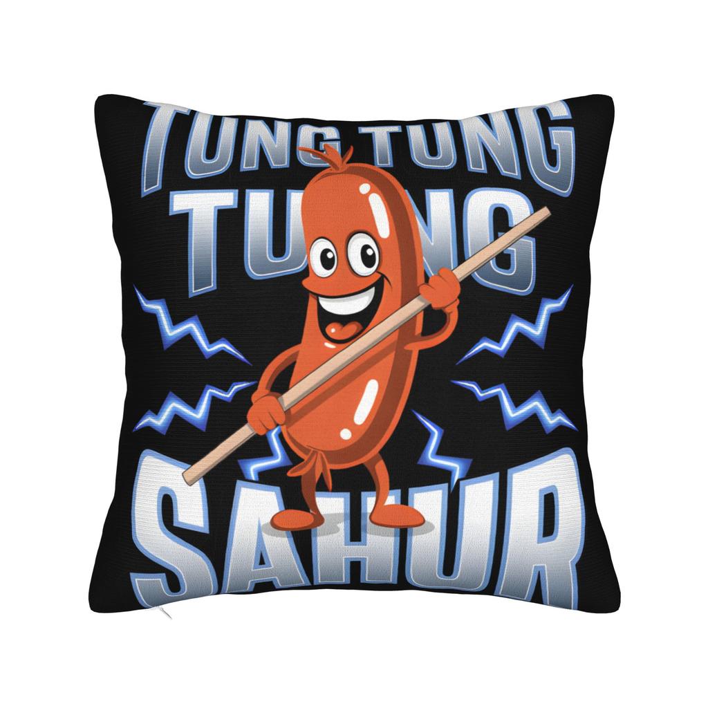 Tung Tung Tung Sahur Brainrot Funny Pillow Case Comfy Pillow Cover Kawaii Pillowcases For Sofa Home Decoration