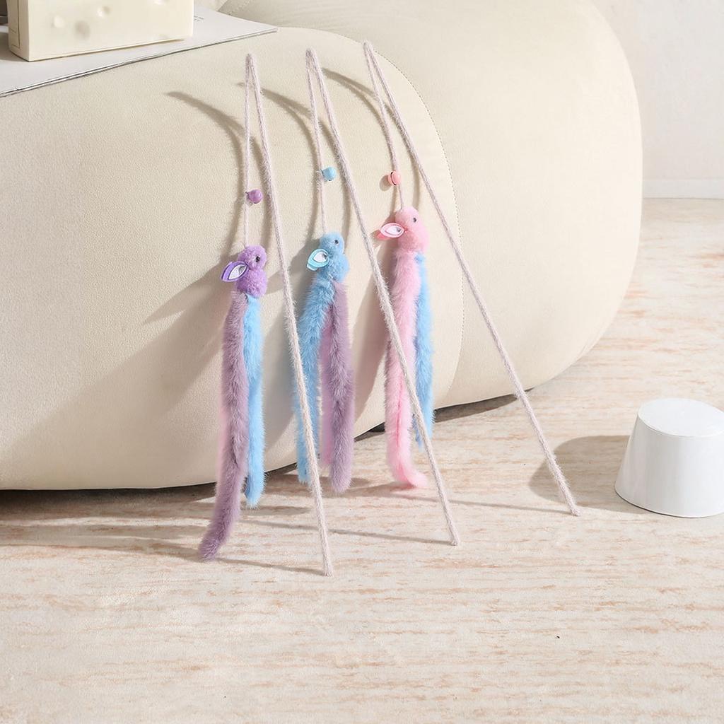 Adjustable Hanging Toys, Door Toy,Caterpillar & &Mouse Toys for Cats, with Adhesive Pads, Assorted Colors