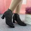 Women's Fall and Winter Pointed Padded Anti-collision High Heels Temperament Elegant Side Zipper Boots