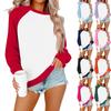 Sweaters For Women R-neck Striped Cute Color Block Fall Winter Knitted Pullover Tops