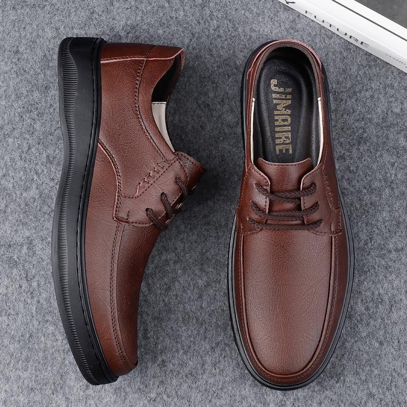Весна Осень Универсальные Новые Мужские Туфли Из Натуральной Кожи На Шнуровке Деловые Туфли Мужская Рабочая Повседневная Обувь Бесплатная Доставка