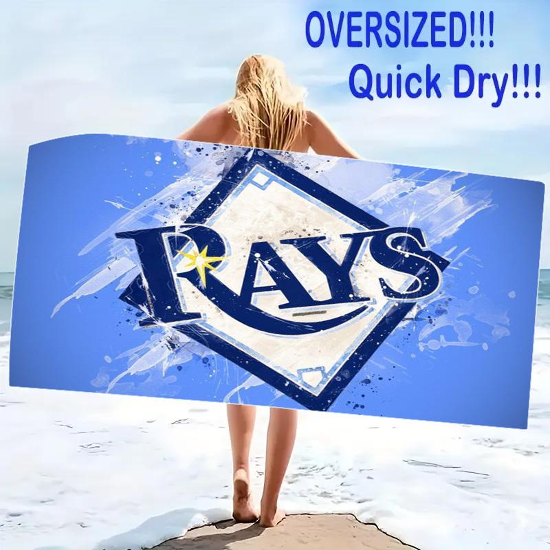 Tampa Bay Rays Logo Print Beach Towel, Large Soft Quick Dry Towel for Beach Camping Swimming
