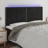 Vidaxl Zagłówek Do Łóżka Z Led, Czarny, 200X5X118/128 Cm, Aksamit