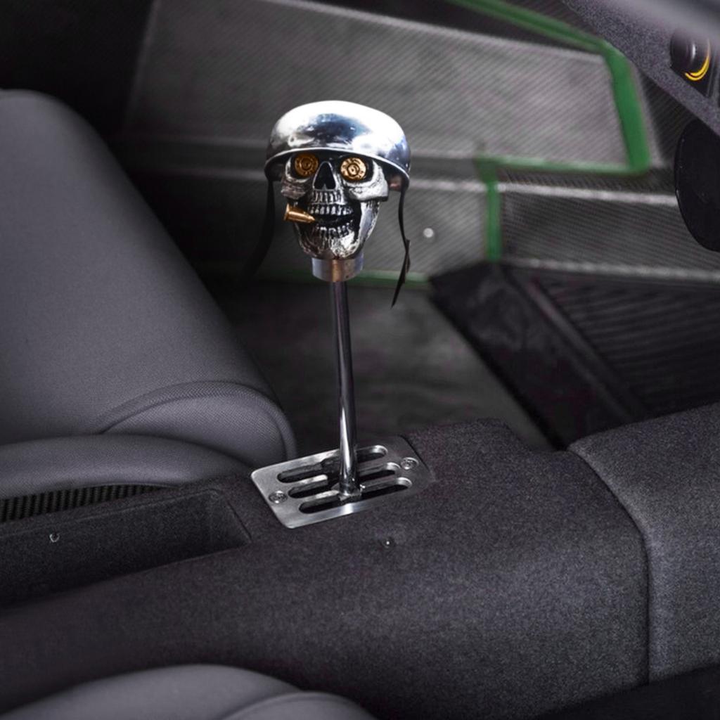 Skulls Soldier Grip - Handcrafted Gear Knob,Sliver Devil Skulls Car Stick Shifter Handle,Skeleton Fit Most Manual Automatic Transmissions