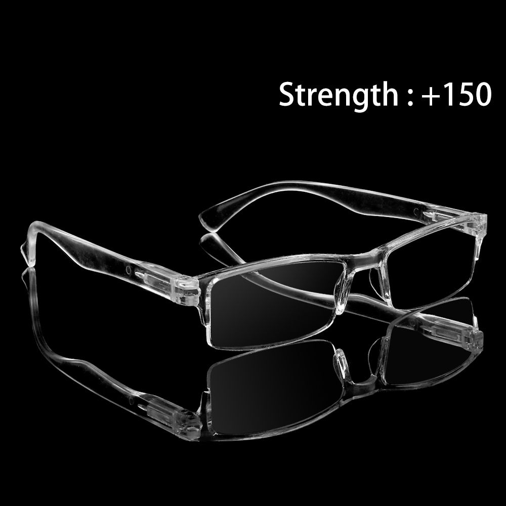 Ultralight Transparent Silver Presbyopic Glasses Plastic Frame Reading Glasses Flat Mirror Eyewear