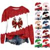 Women's Fashion Christmas Printed Long Sleeve Loose Round Neck Sweatshirt Top Fall