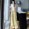 Ice Silk Summer Thin Cool Wide-Leg Pants for Women - Loose Casual Straight-Leg High-Waisted Slimming Sun Protection Trousers