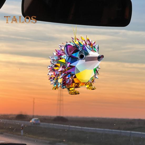 1/2 шт. Автомобильные подвески с шнурком, легко подвешиваются, цветные хрустальные украшения, сверкающие акриловые украшения, подвески в виде ежика