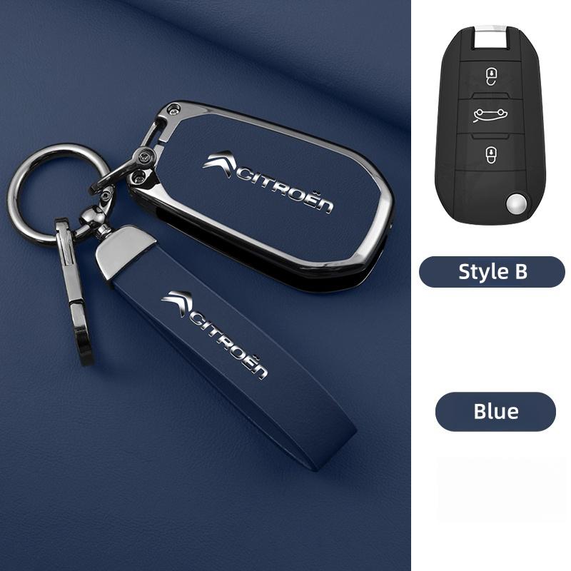 YKFEA1 Zinc Alloy Leather Car Key Case Cover For Citroen C1 C2 C3 C4 C5 C6 C4L Berlingo Picasso Jumpy Nemo Aircross Sega C5 X VTS C3 XR