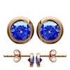 [M1794] - Gold Plated 'Unique' Golden Sapphire Earrings - 4 Mm