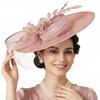 European and American imitation hemp feathers exaggerated top hat horse racing festival top hat ya banquet party headdress head flower women's churc