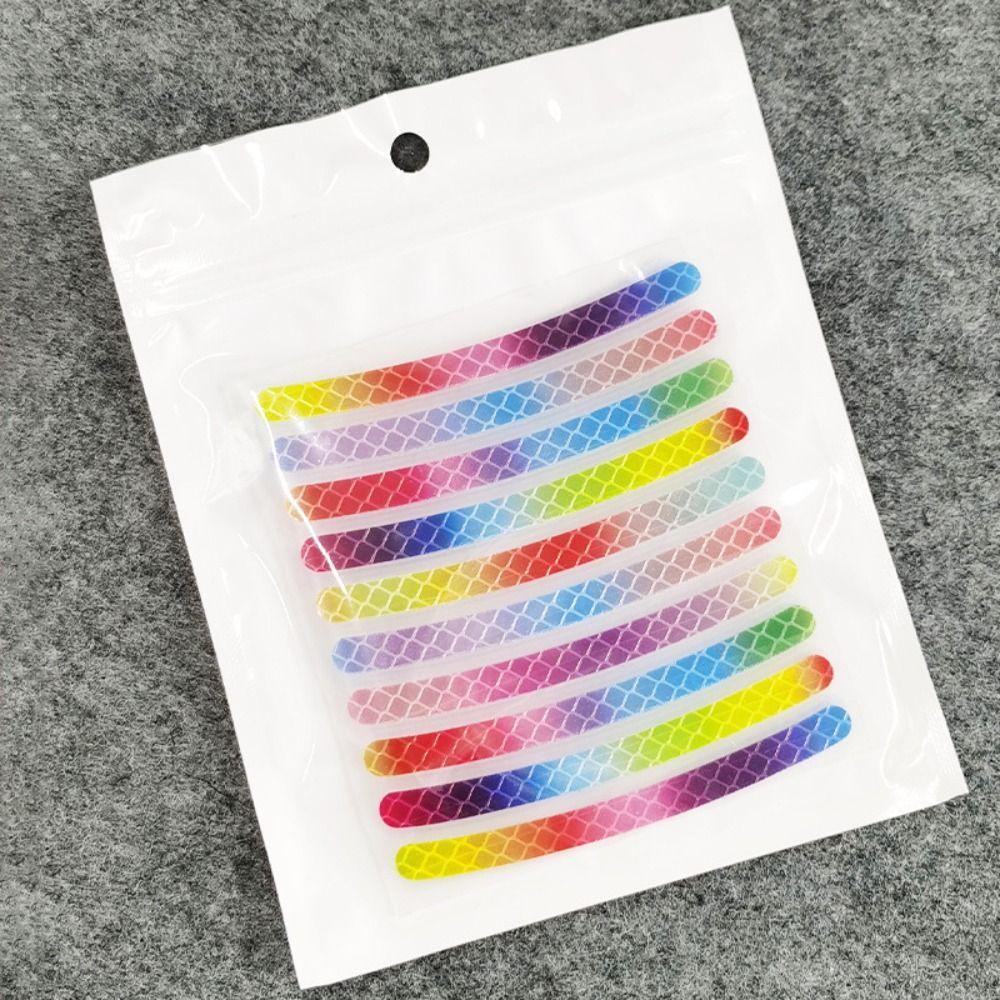 20pcs Colorful Luminous Stickers Tire Rim Reflective Strips Luminous Car Wheel Hub Sticker