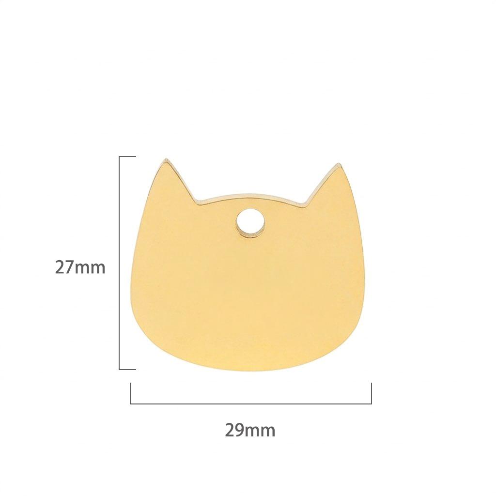 5pcs Blank Pendant Cat Collar Golden Silvery Nameplate Dog Name Anti-lost Pendant Pet Collar Accessories