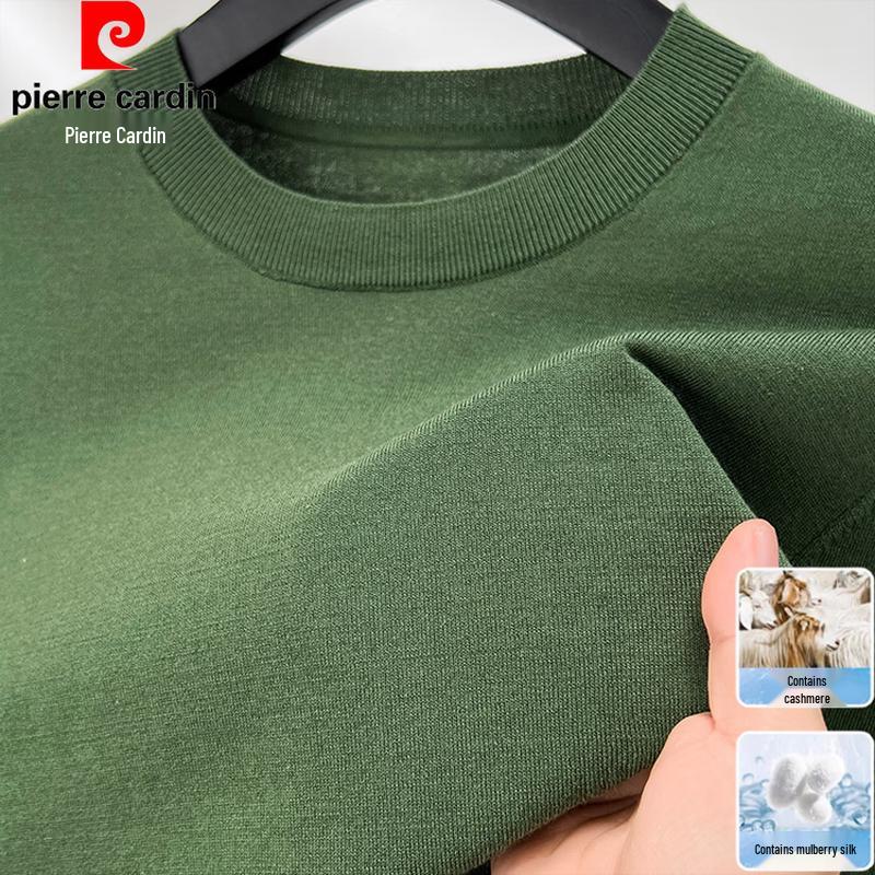 Pierre Cardin Мужской пуловер с круглым вырезом из кашемировой смеси