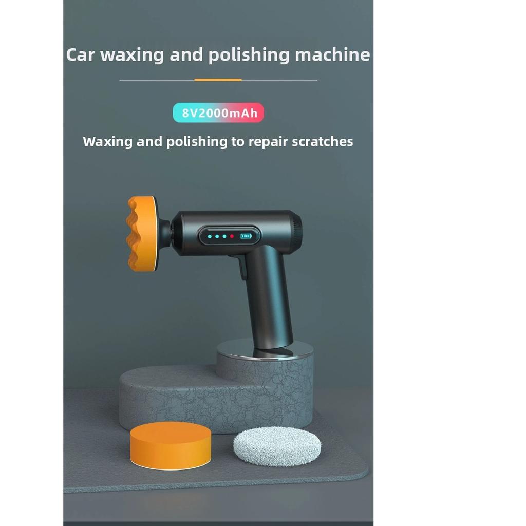 Wireless Digital Display Car Polisher Portable Electric Buffer with Sponge Pads for Automotive Paint Care Scratch Removal