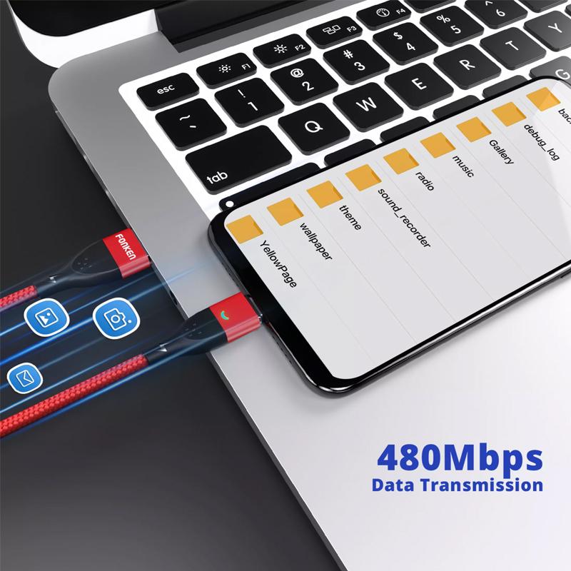 USB-кабель Fonken Micro Магнитный Магнит USB Type C Зарядный кабель для телефона 3A Быстрая зарядка для мобильного телефона Для iPhone