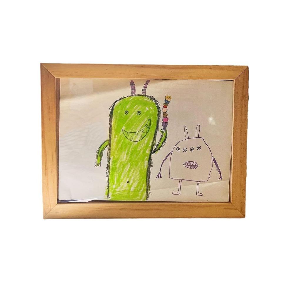 Wall Decoration Photo Frame Rotatable Cards Display Holder Creative Wooden Kids Art Frame  Kids