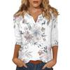 Women's Stand Collar 3/4 Sleeve Printed Top T-shirt