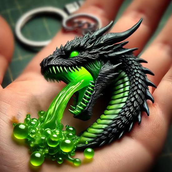 Брелок «Дыхание дракона» из смолы, ручная работа, натуральные элементы, брелок с дизайном «Дракон», многофункциональные аксессуары