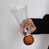 Креативная прозрачная стеклянная чашка для напитков в форме рога, шарообразное дно, стакан для молочного коктейля, стиль INS, стакан для мороженого, смузи
