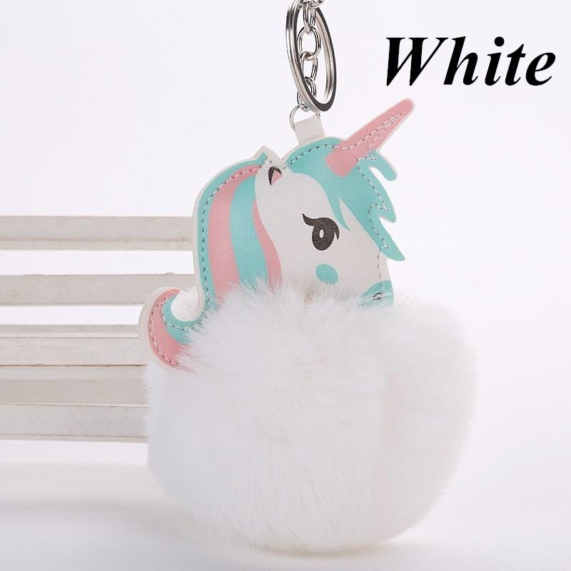 14 цветов брелок с помпоном в виде единорога из искусственного меха кролика, брелок для ключей, автомобильные аксессуары, лошадь Porte