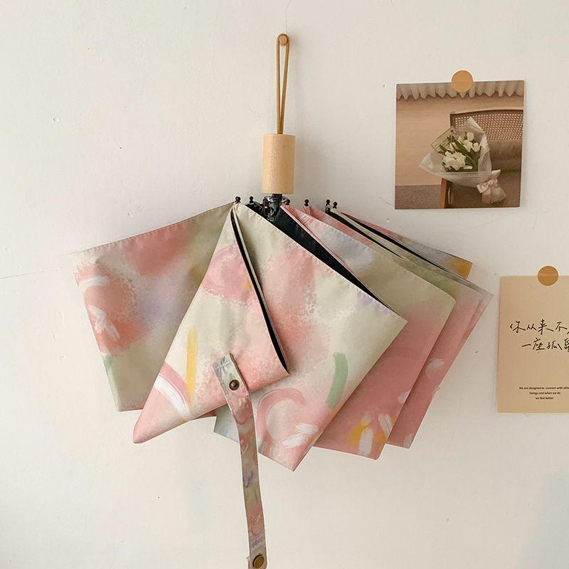 Inflorescence | Oil Painting Umbrella For Women With Sun And Rain, Small And Portable Sunshade, Fully Automatic Sun Umbrella Sun