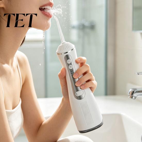 Cordless Dental Irrigator Electric Water Flosser, 3 Pressure Modes And 4 Nozzles Design, 330ml Capacity Orthodontic Oral Tank, Rechargeable
