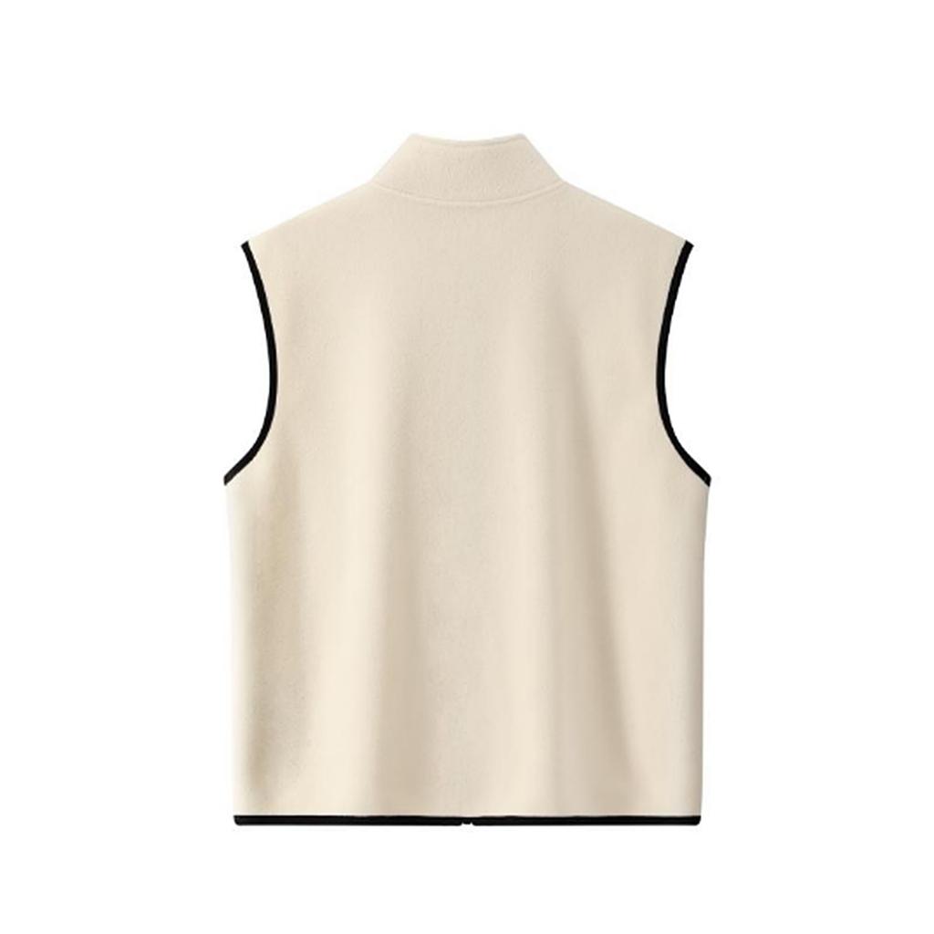 Мужская однотонная повседневная куртка на молнии, флисовый жилет со стойкой