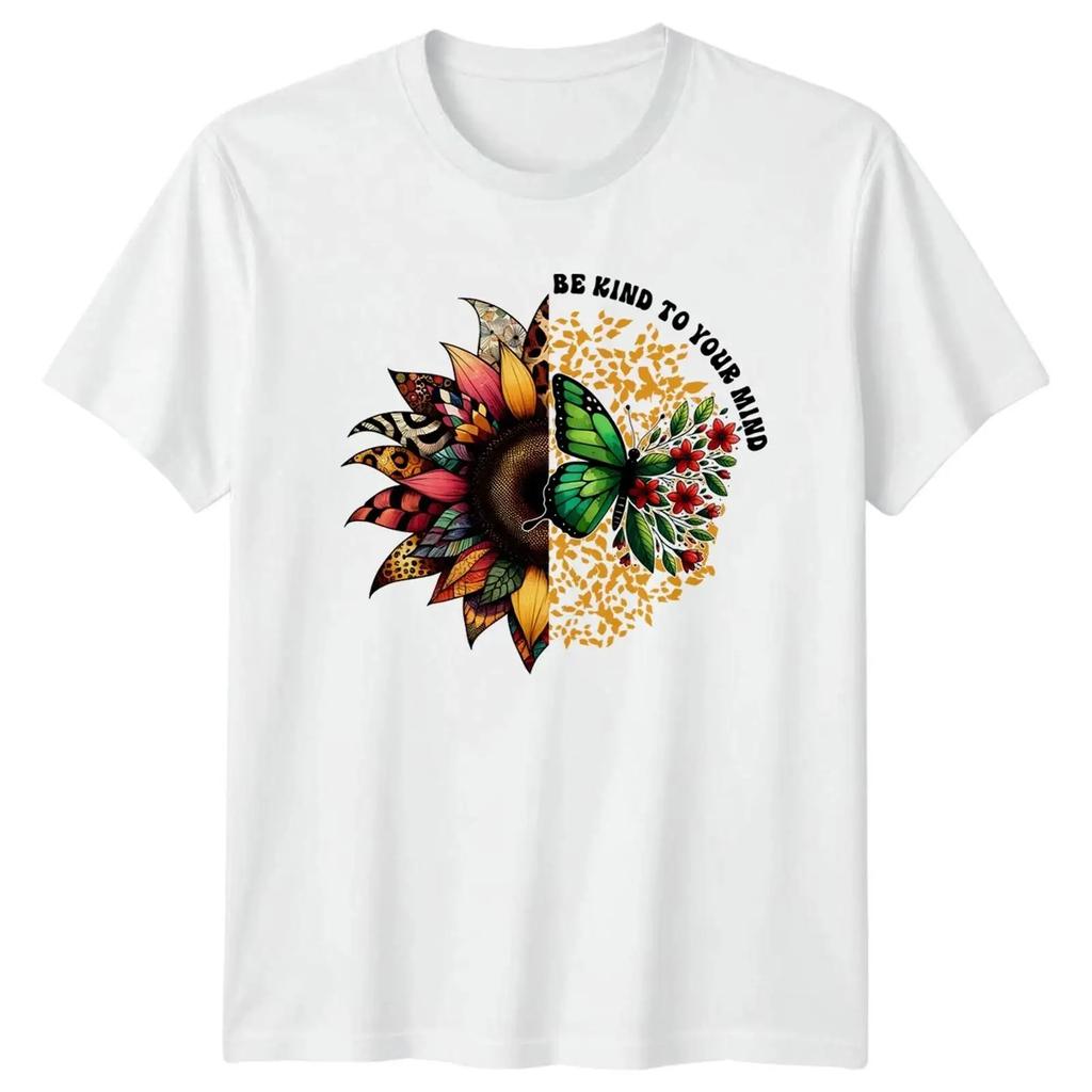 Be Kind To Your Mind T Shirt Boho Unisextal Wellness Inspirierend Geschenk Vintage Breathable Versatile Homme Unisex