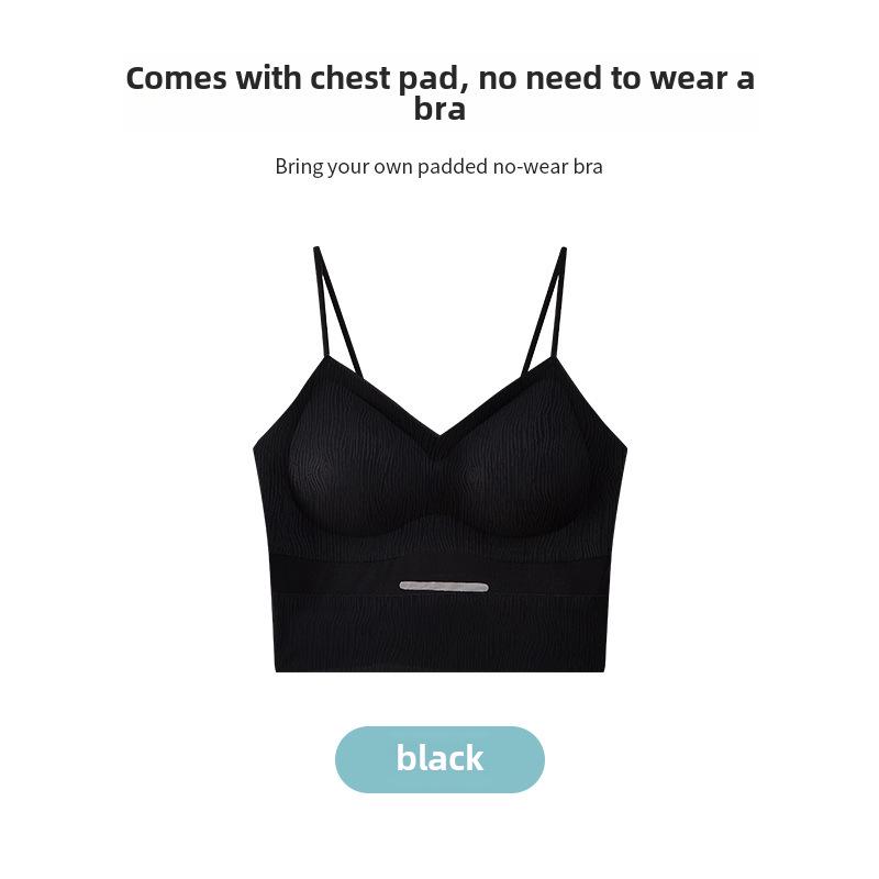 Женская бесшовная майка: Удобный, дышащий, без бюстгальтера, без стальных колец, с нагрудными подушечками, цельный верхний топ.