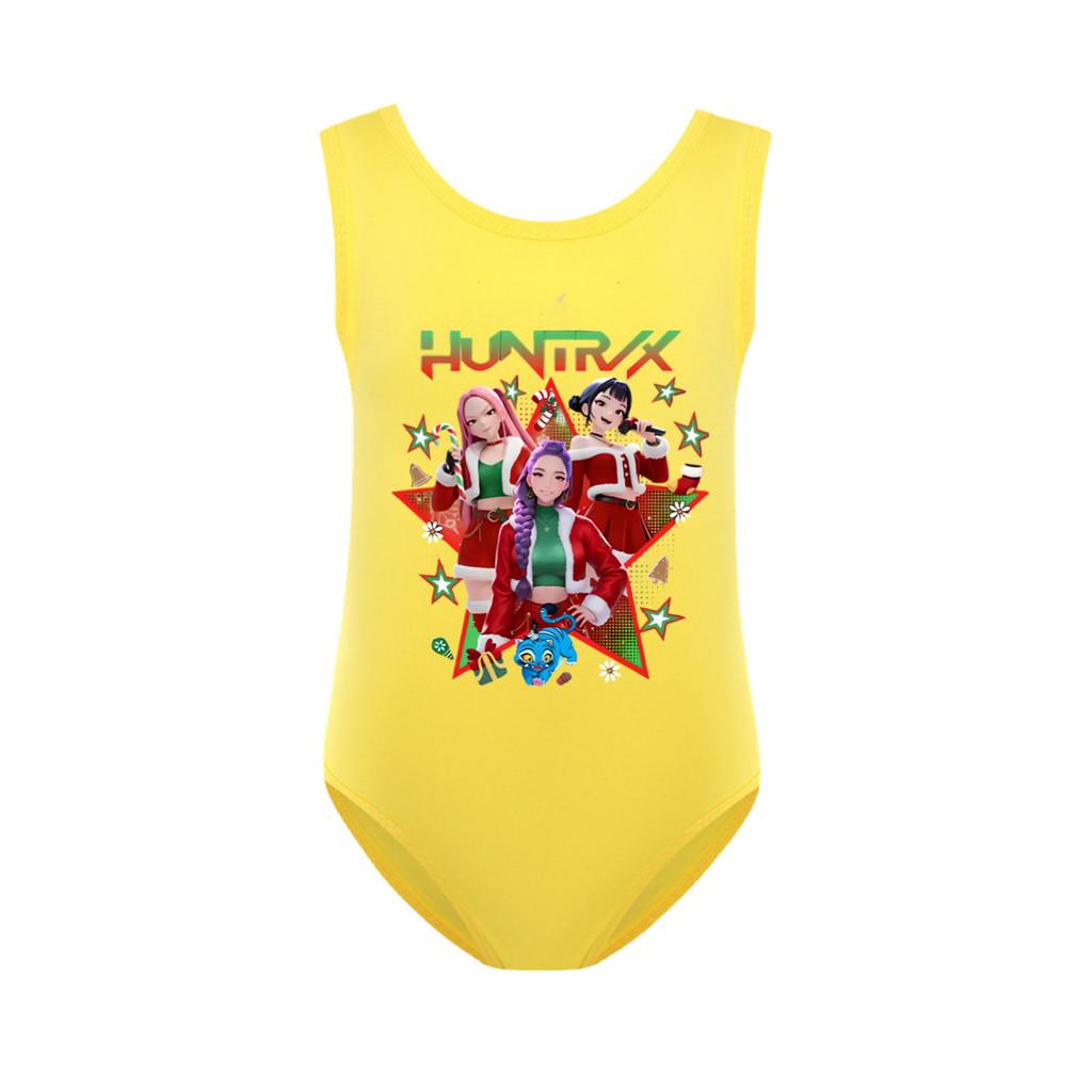 5182 Детский Купальник для девочек Рождество Новый год Руми Мира Зои Принт Купальный слитный купальник