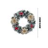 Artificial Flowers Red Berries Garland Christmas Wreath Plastic Front Door Hanging Xmas Party Decor for Home Wall Porch 25CM