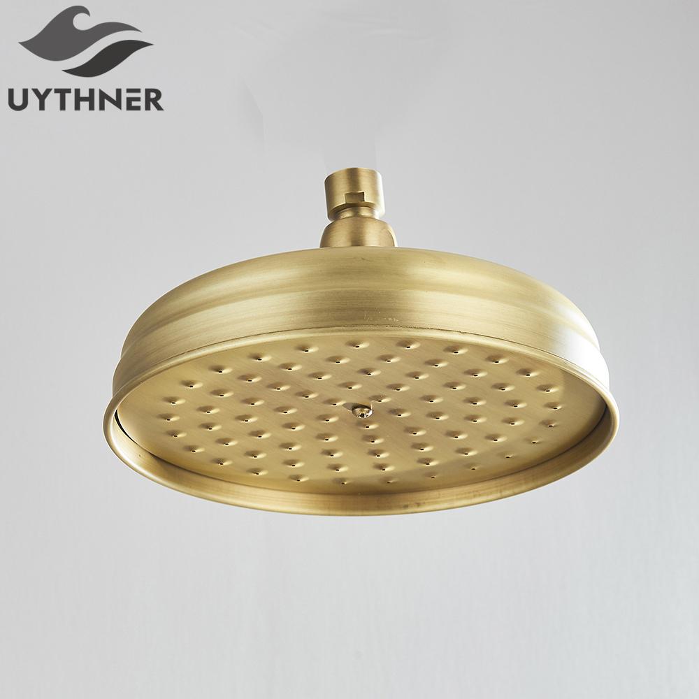 Bathroom 8 inch Antique Brass Shower Head Bath Rainfall Shower Faucet Head Bathroom Accessories Solid Brass