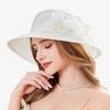 Новые шляпы от солнца из органзы с цветком, женские летние шляпы для свадебной вечеринки, шляпы для церкви, женские солнцезащитные шляпы для путешествий и пляжа с защитой от ультрафиолета